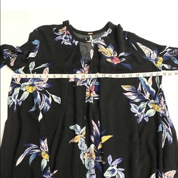 Free People Black Floral Tree Swing Tunic Dress EUC Size S - Picture 5 of 10
